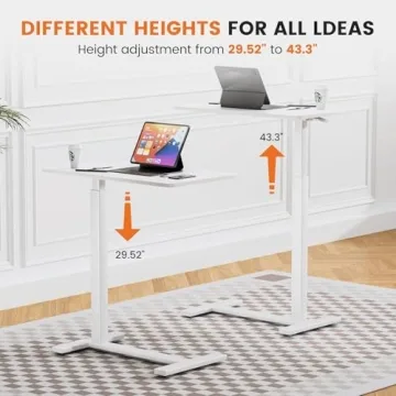 Sweetcrispy Adjustable Overbed Table with Wheels