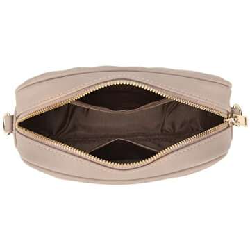 lola mae Quilted Crossbody Bag, Trendy Design Shoulder Purse (Stone)