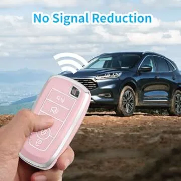 MILD EAST Pink Ford Key Fob Cover with Keychain