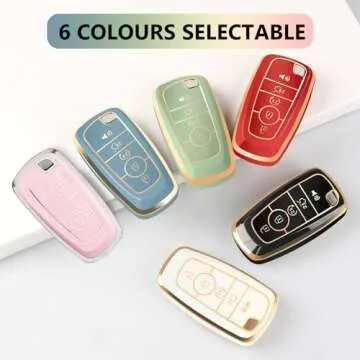 MILD EAST Pink Ford Key Fob Cover with Keychain