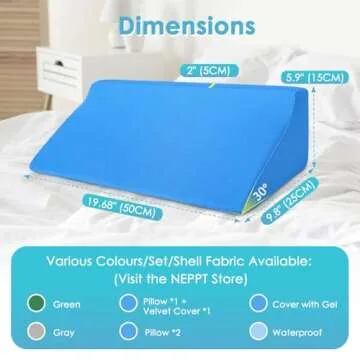 Bed Wedge Pillow for Comfort Support Recovery Sleep