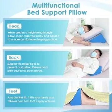 Bed Wedge Pillow for Comfort Support Recovery Sleep