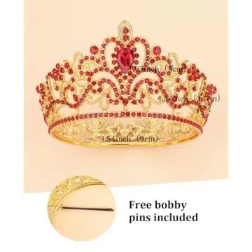 Wecoe Small Red Crown Tiara for Girls’ Birthdays and Events