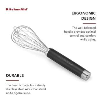 KitchenAid Gourmet Utility Whisk, 10.5-Inch, Matte Black