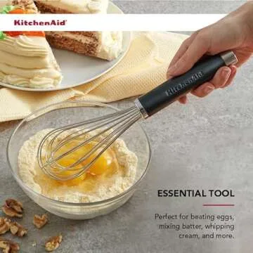 KitchenAid Gourmet Utility Whisk, 10.5-Inch, Matte Black