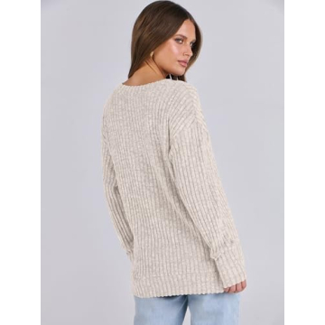 Casual Lightweight V Neck Sweater Tunic for Women