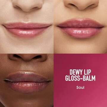 bareMinerals Dewy Lip Gloss-Balm, Hydrating Lip Gloss + Tinted Lip Balm Hybrid, Shine Finish + 24 Hour Hydration, For Soft + Smooth Lips, Non Sticky, Vegan