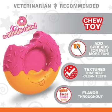 Durable Nylabone Power Chew Donut Dog Toy for Aggressive Chewers