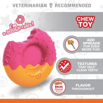 Durable Nylabone Power Chew Donut Dog Toy for Aggressive Chewers