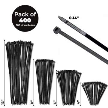 Bolt Dropper Assorted Black Cable Zip Ties for All Projects