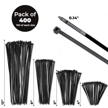 Bolt Dropper Assorted Black Cable Zip Ties for All Projects