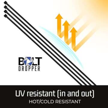 Bolt Dropper Assorted Black Cable Zip Ties for All Projects