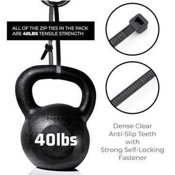 Bolt Dropper Assorted Black Cable Zip Ties for All Projects