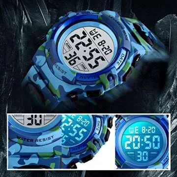 A ALPHA Boys Sport Watch, Waterproof Digital 3-15 Years