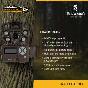 Browning Trail Cameras - Strike Force Full HD Extreme - BTC-5FHDX - Game Camera, Wildlife Motion-Activated Camera