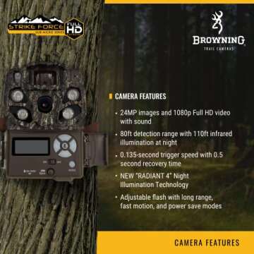 Browning Trail Cameras - Strike Force Full HD Extreme - BTC-5FHDX - Game Camera, Wildlife Motion-Activated Camera