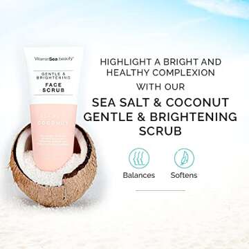 Vitamins and Sea Beauty, Hydrating Exfoliating Face Cleansing Wash Scrub, Skin Deep Pore Cleanser Mi...