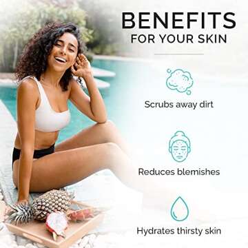 Vitamins and Sea Beauty, Hydrating Exfoliating Face Cleansing Wash Scrub, Skin Deep Pore Cleanser Minimizer with Sea Salt and Coconut Skincare, 5.1 Fl Oz