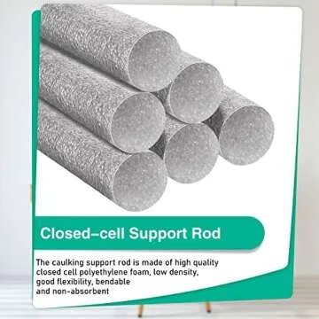 Caulk Saver Foam Backer Rod for Gaps and Joints Backing Rod Concrete Filler Rope, Gray (3/8 Inch x 100 Ft)
