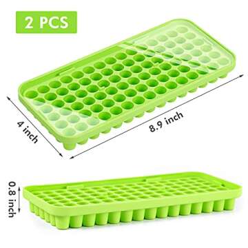 Webake Silicone Ice Cube Tray with Lid Small Ice Nugget Molds 90 Grids Mini Tiny Crushed Ice Trays 2...