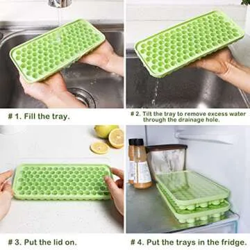 Webake Mini Silicone Ice Cube Tray with Lid for Drinks