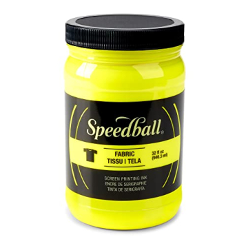 Speedball 045753 Fluorescent Screen Printing Ink, 32 fl. oz., Yellow