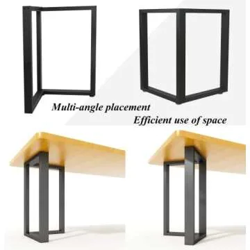 Luffioner Metal Table Legs 28 Inch,Table Legs Replacement Heavy Duty Square Tube Desk Legs Furniture Legs for Coffee Table, Dining Table Set of 2
