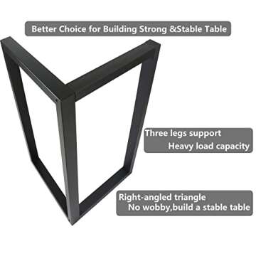 Luffioner Metal Table Legs 28 Inch,Table Legs Replacement Heavy Duty Square Tube Desk Legs Furniture Legs for Coffee Table, Dining Table Set of 2