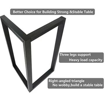 Luffioner Metal Table Legs 28 Inch,Table Legs Replacement Heavy Duty Square Tube Desk Legs Furniture Legs for Coffee Table, Dining Table Set of 2