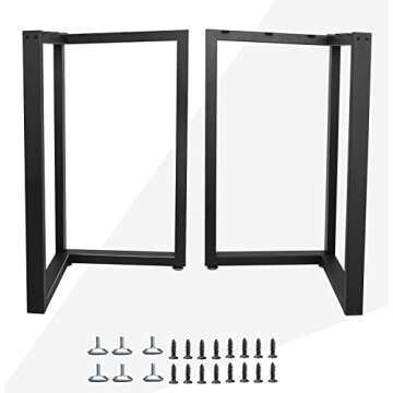 Luffioner Metal Table Legs 28 Inch,Table Legs Replacement Heavy Duty Square Tube Desk Legs Furniture Legs for Coffee Table, Dining Table Set of 2