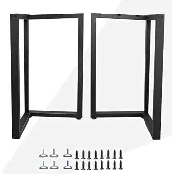 Luffioner Metal Table Legs 28 Inch,Table Legs Replacement Heavy Duty Square Tube Desk Legs Furniture Legs for Coffee Table, Dining Table Set of 2