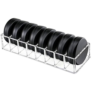 Weiai Clear Compact Makeup Organizer with 8 Slots