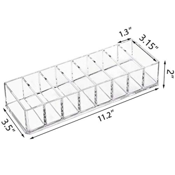 Weiai Clear Compact Makeup Organizer with 8 Slots