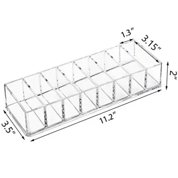 Weiai Clear Compact Makeup Organizer with 8 Slots