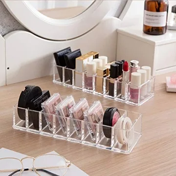 Weiai Clear Compact Makeup Organizer with 8 Slots