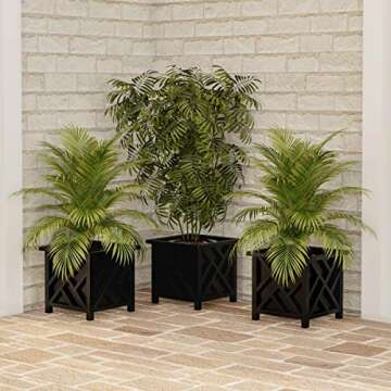 Elegant Lattice Planter Box for Outdoor Spaces