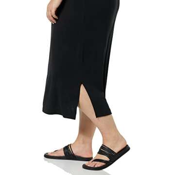 Amazon Essentials Women's Pull-On Midi Skirt - Versatile Comfort