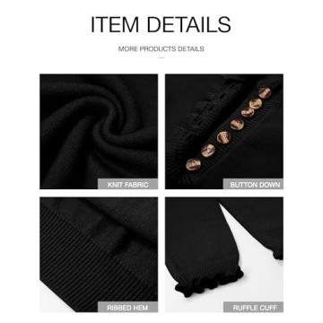 BTFBM Women's Ruffle Knitted Sweater - Fall Winter Essentials