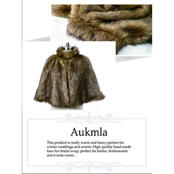 Aukmla Elegant Faux Fur Wedding Wrap for Stylish Comfort