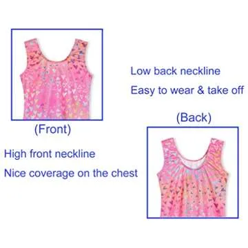 Domusgo Girls Gymnastics Leotards for Ages 7-8