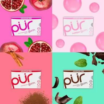 PUR Gum | Aspartame Free Chewing Gum | 100% Xylitol | Natural Flavored Gum, Variety Pack, 9 Pieces (Pack of 8)