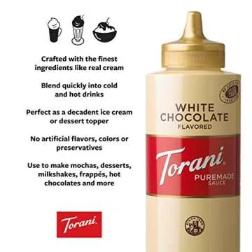 Torani White Chocolate Sauce – Puremade, Versatile Flavor