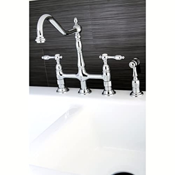 Kingston Brass Tudor Kitchen Faucet with Brass Sprayer