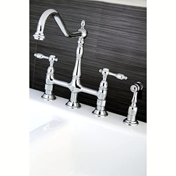 Kingston Brass Tudor Kitchen Faucet with Brass Sprayer