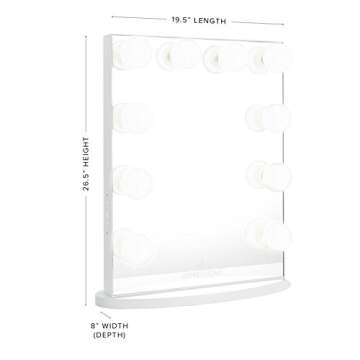 Impressions Vanity Hollywood Glow Lite Vanity Mirror with 10 LED Lights and Dimmer Switch, Tabletop ...