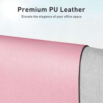 Aothia Leather Desk Pad Protector - Non-Slip PU Leather Desk Mat for Office & Home