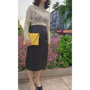 alilove Straw Clutch Bags for Women Summer Evening Handbags Bride Wedding Purse Vacation Beach Clutch Handmade Woven Envelope Wallet