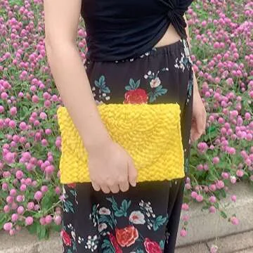 alilove Straw Clutch Bags for Women Summer Evening Handbags Bride Wedding Purse Vacation Beach Clutch Handmade Woven Envelope Wallet