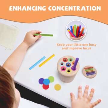 YHHYTOY Montessori Toys for 3 Year Old, Dual Play Wooden Toddler Educational Toys Color Sorting Preschool Learning Activities, Fine Motor Skills Sensory Toys for Toddlers 3-5 Girl Boy Birthday Gifts