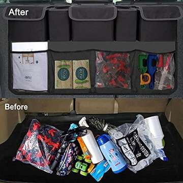 Enstiler Car Trunk Organizer, Backseat Hanging Organizer with 9 Large Storage Bag-Car Seat Organizer for SUV，Trunk，Space Saving Expert (9 Bag)